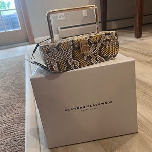 Beautiful Genuine Snakeskin Brandon Blackwood Vanity Bag!